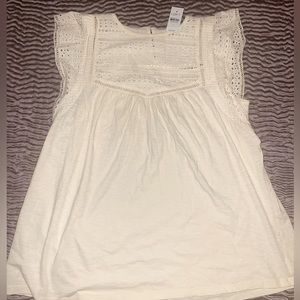 LOFT NWT Eyelet Cotton Top